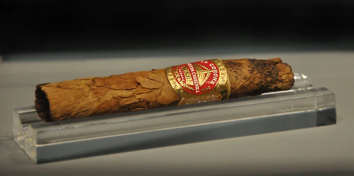 One of Sir Winston Churchill's cigars on display at the Churchill War Rooms Museum
