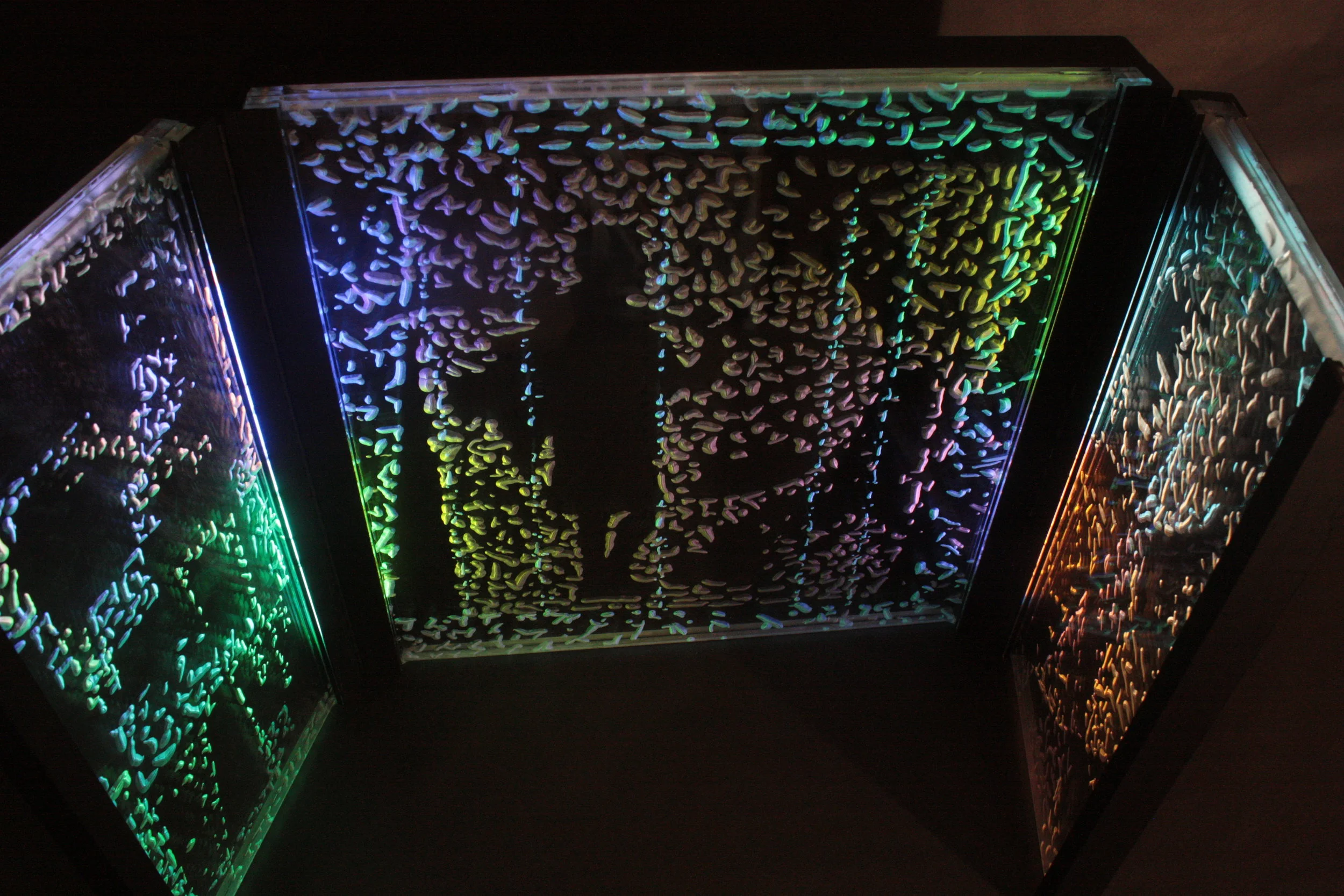  Westward Expansion (partially open), 2013. &nbsp; 24"H x 48"W &nbsp;x 8"D (when doors are fully extended) 