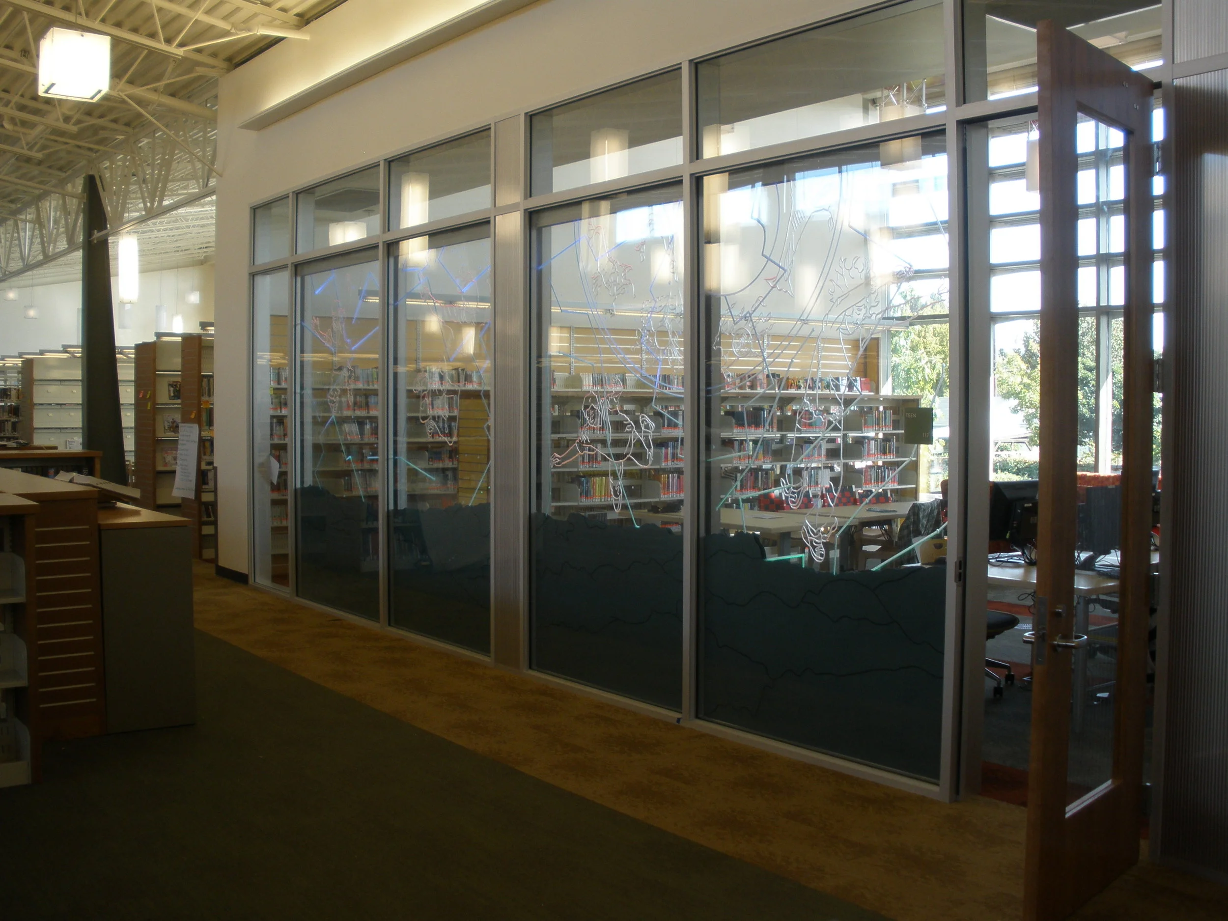  View from main library side. 
