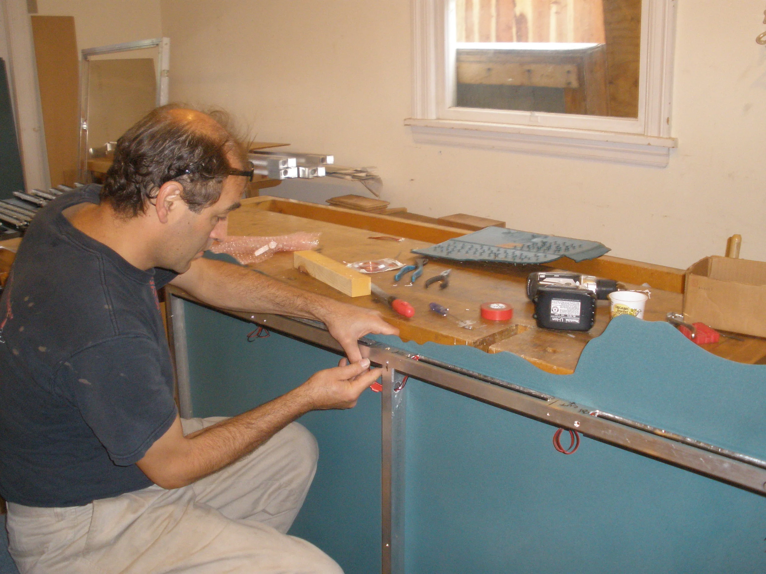  Fabricating the "landscape" wall. 