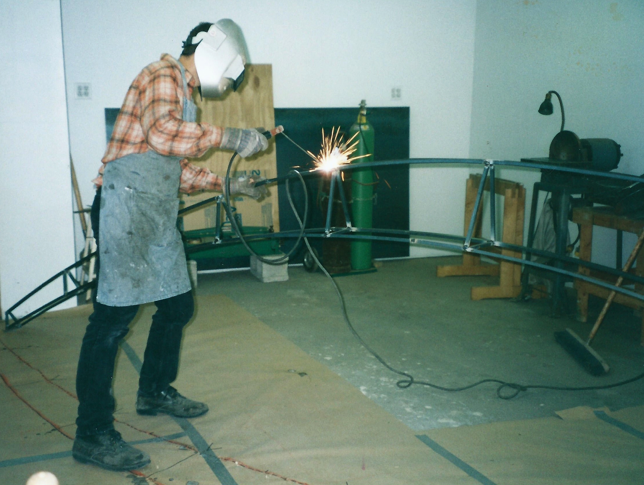 Welding Aches steel frame.