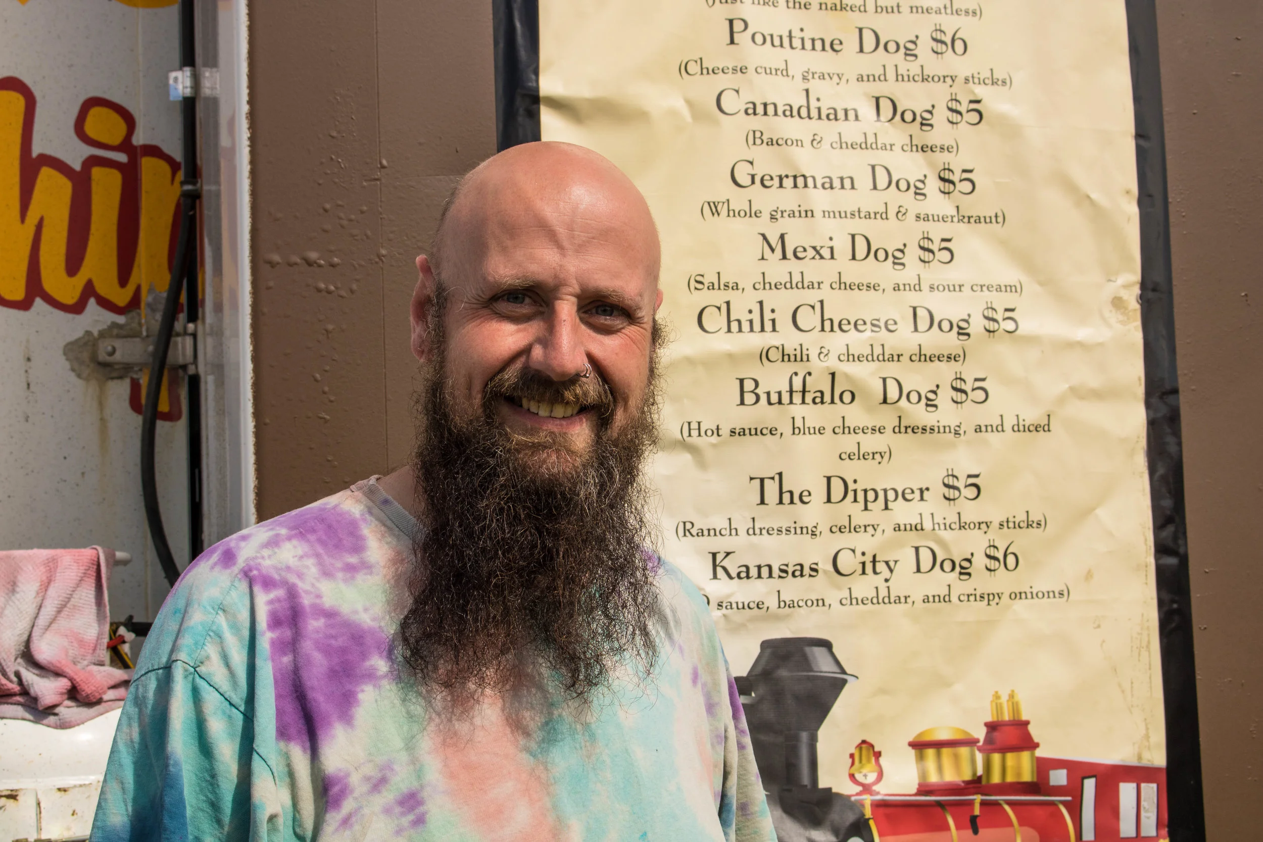 Ron Davis standing outside his food truck All Aboard The Gravy Train.