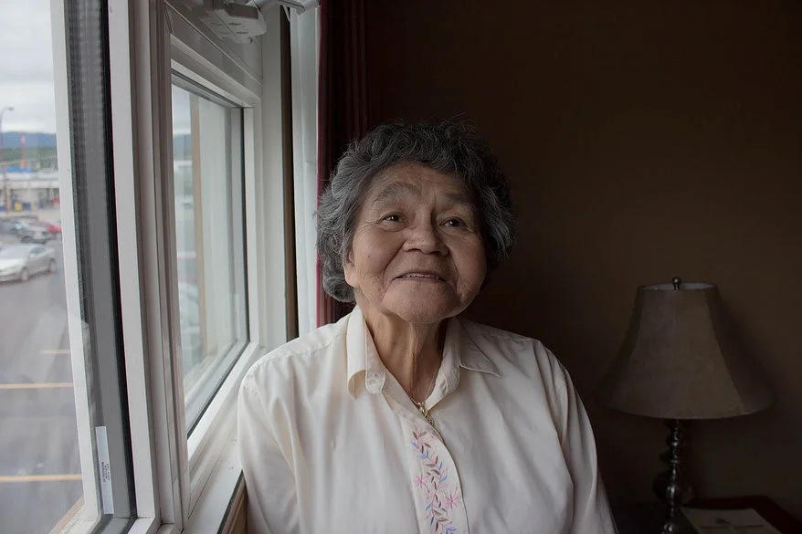 Bessie Cooley is a 73 year old Tlingit woman who believes language is vital to culture. Cooley shares her experiences in residential schools as part of the Yukon Residential School Awareness Program. Photo by Amy Burlock.