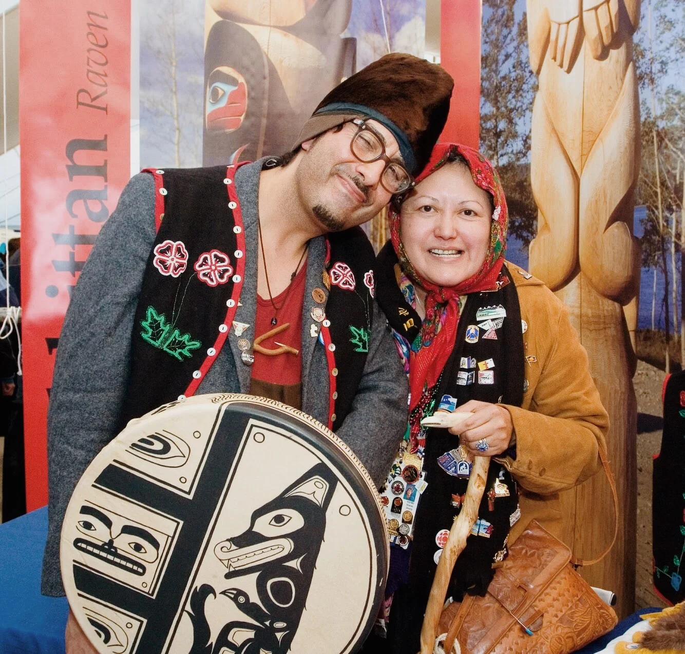 A post-performance photo of the duo from a previous show. Credit: Photo courtesy Duane Ghastant' Aucoin.