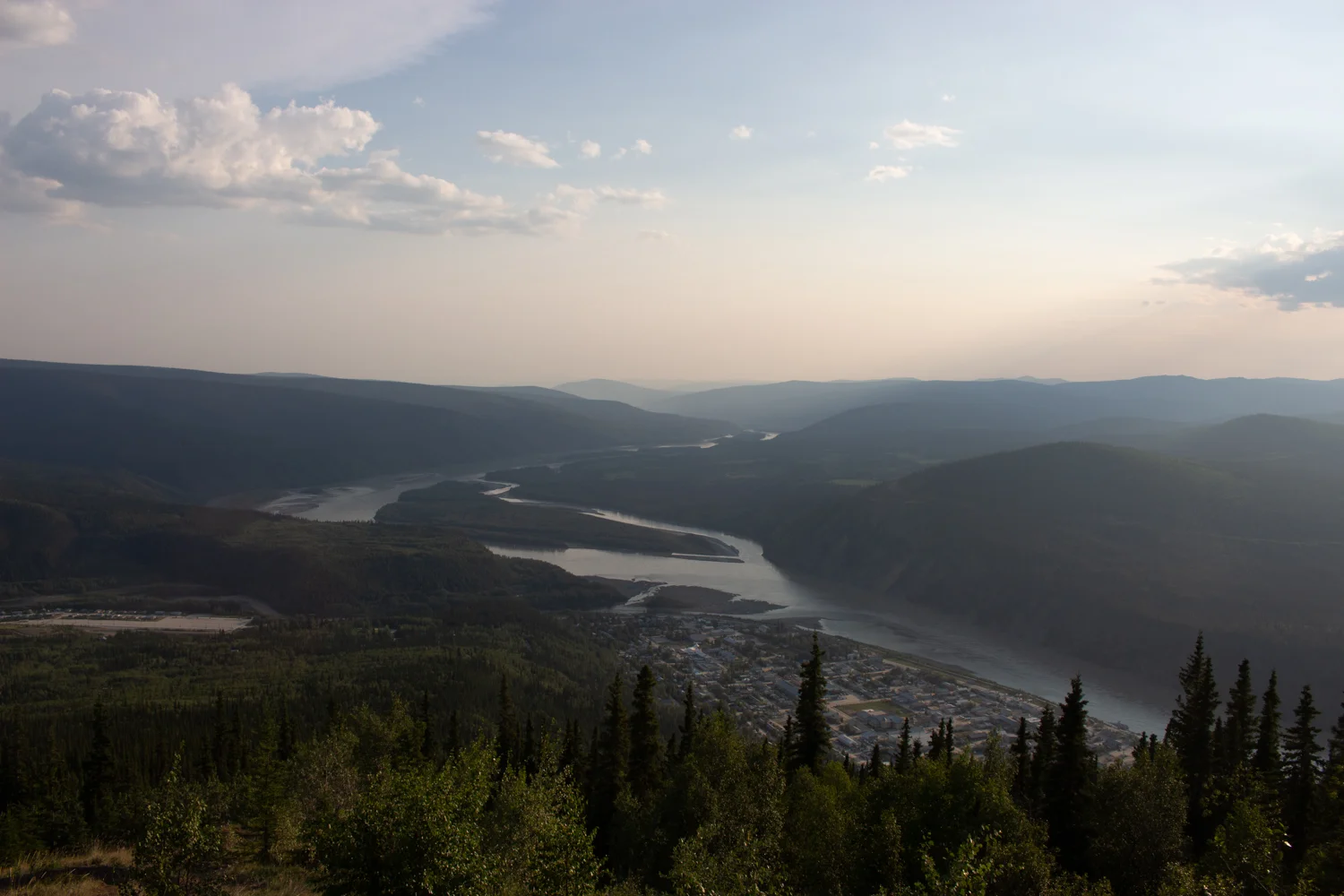 The confluence of the Yukon River and the Klondike River, where the Tr’ondëk Hwëch’in people had their fish camp. Photo by Caroline Mercer