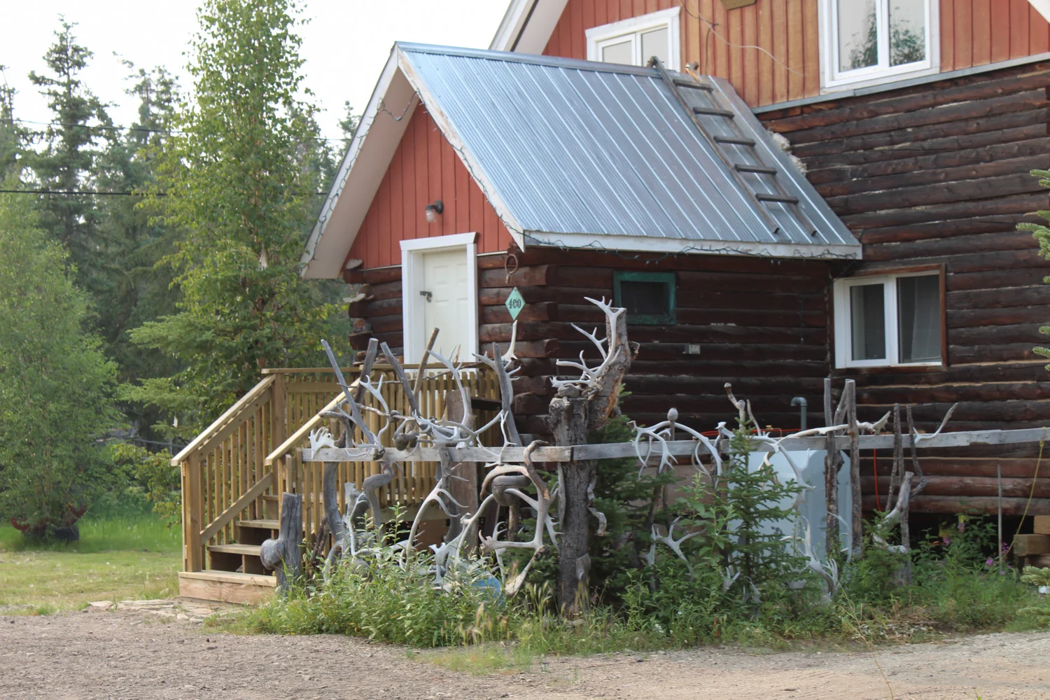 People hang caribou and moose antlers outside their houses in Old Crow, showing their pride and respect for the animal. (Photos: Sarah Sibley)