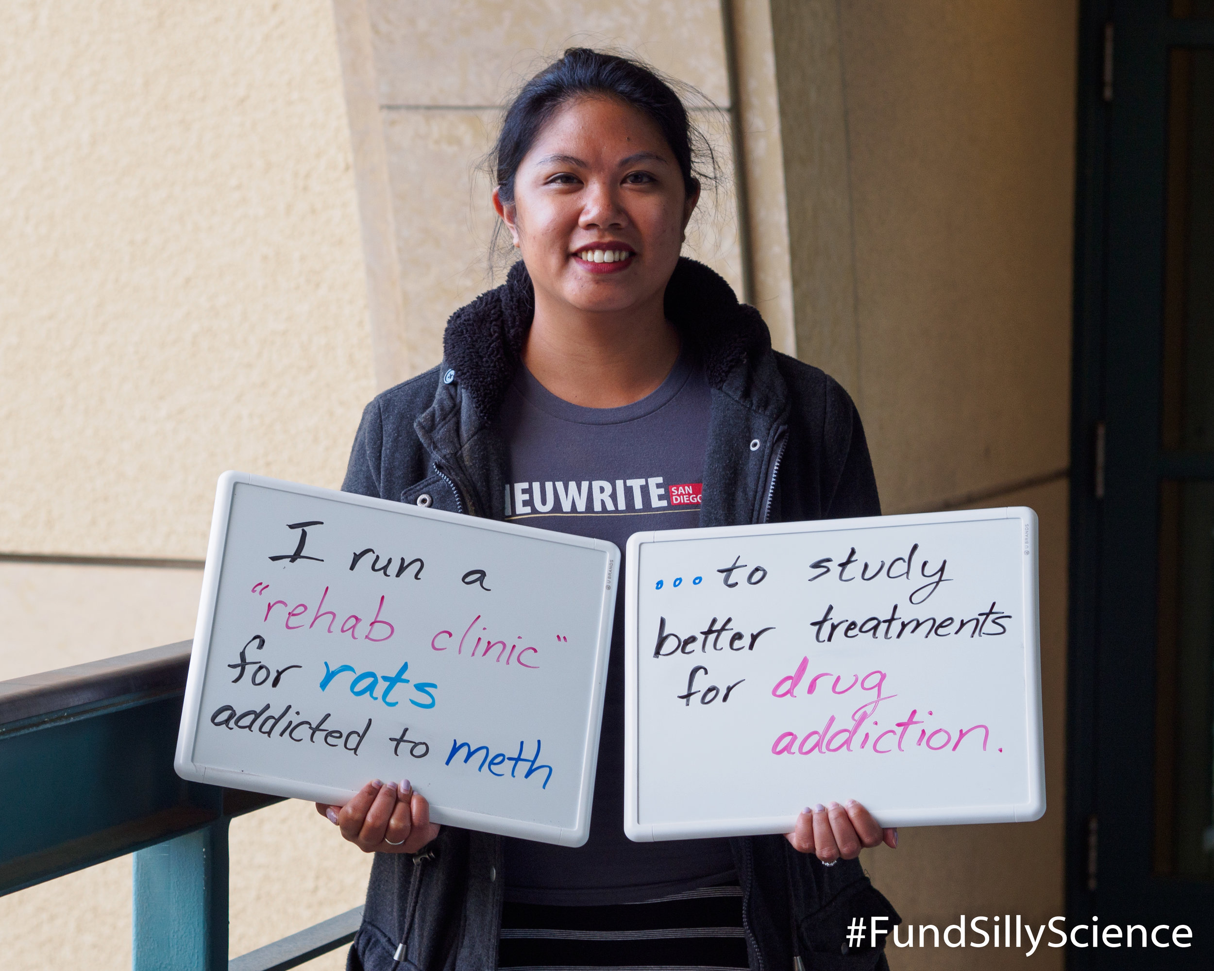 This is Melissa, a PhD alum from UC San Diego. “Currently, there are no drugs to treat meth addiction. It is important to understand what happens in the brain during relapse to develop better treatments for drug addiction.”