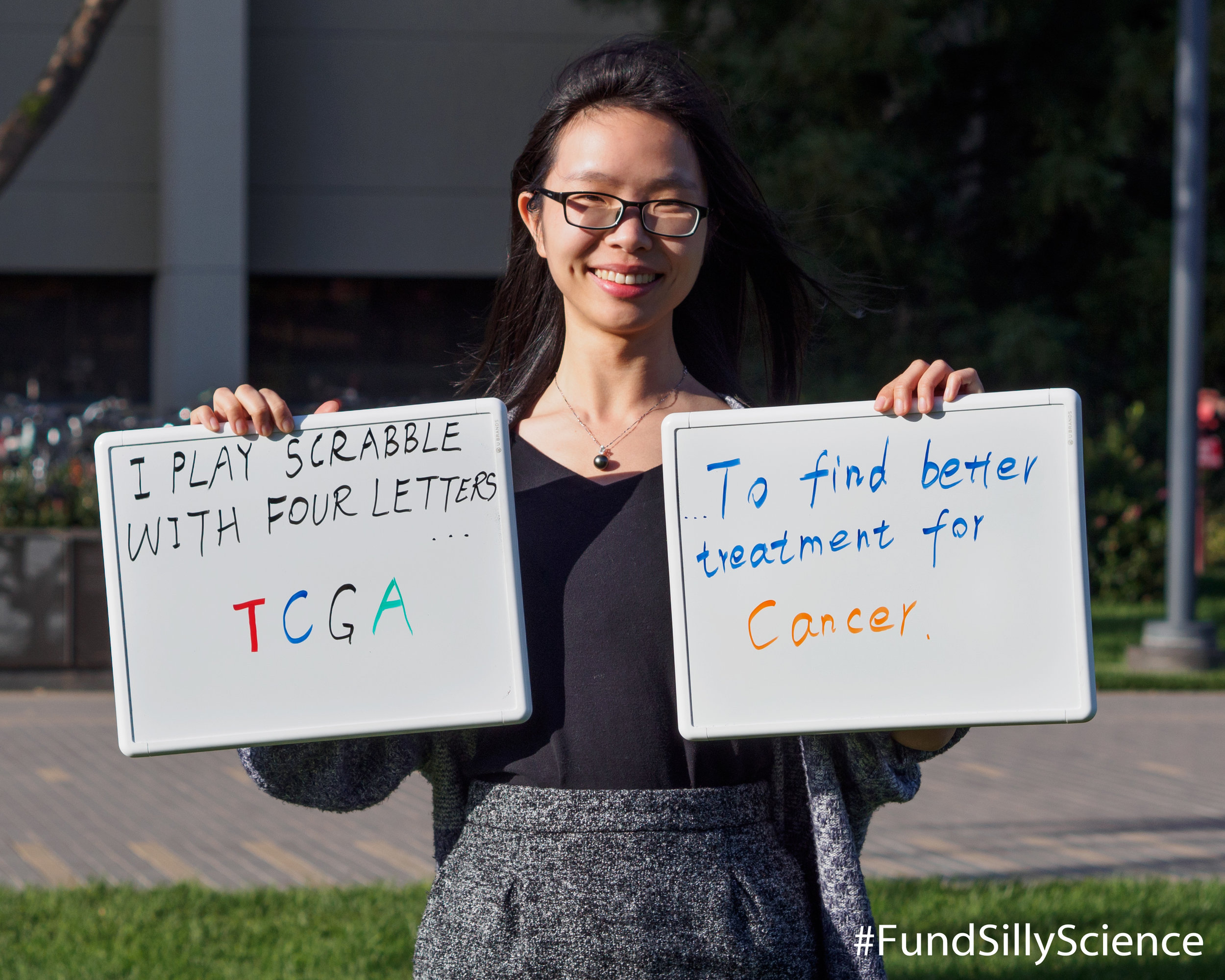 This is Hong, a postdoc at Stanford. “I analyze genomic profiles of cancers to find the culprits underlying tumor growth.”