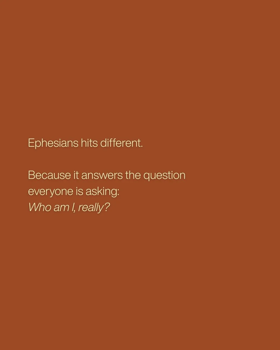 We kicked off Ephesians this Sunday, and right from the opening verses, we&rsquo;re reminded of something powerful: our identity is not built on culture, success, feelings, or performance &mdash; it&rsquo;s rooted in what God says about us.

Chosen. 