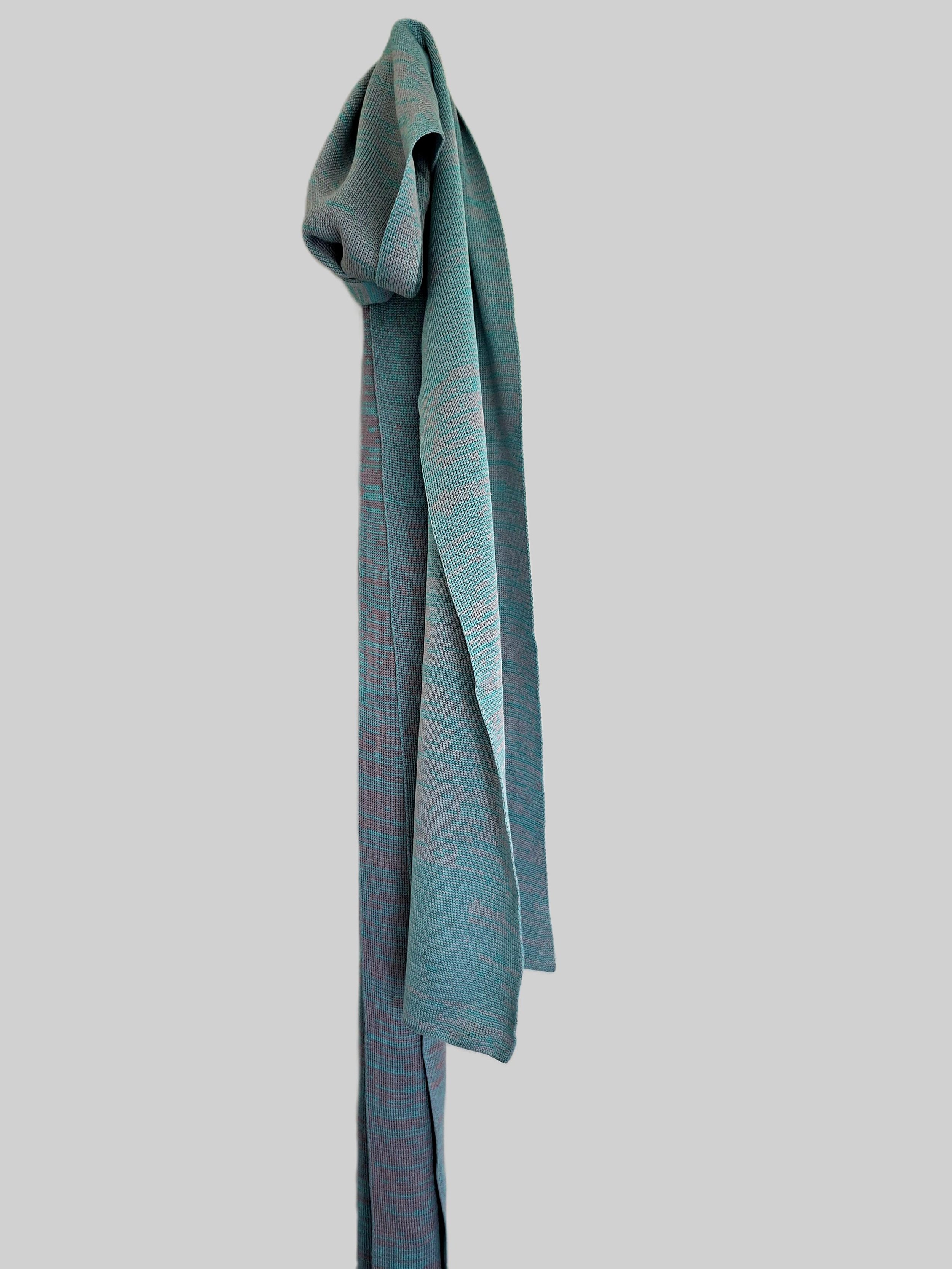Spacedye narrow silk scarf - turquoise