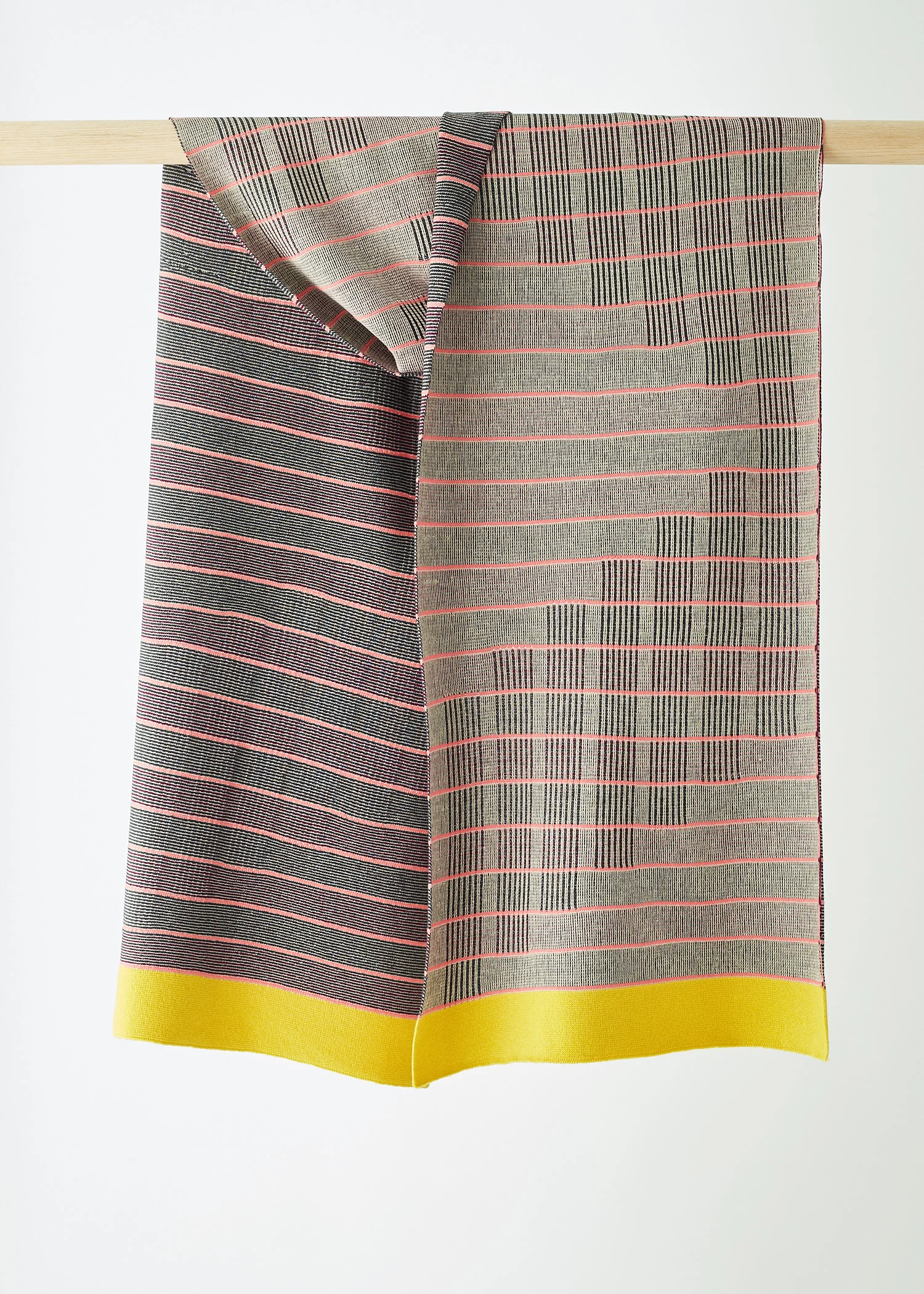 Yellow grey and pink scarf