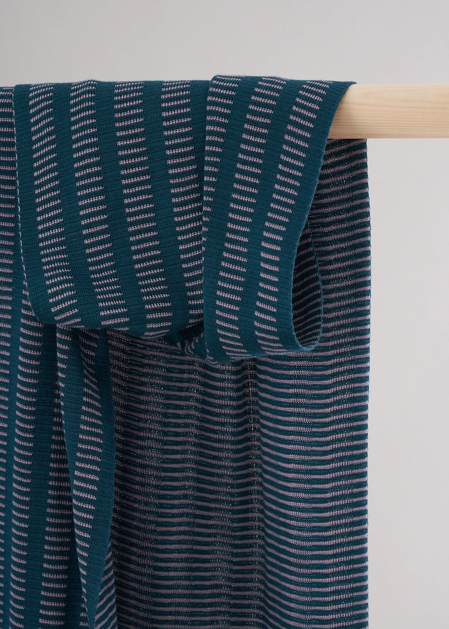 Teal patterned silk scarf handmade