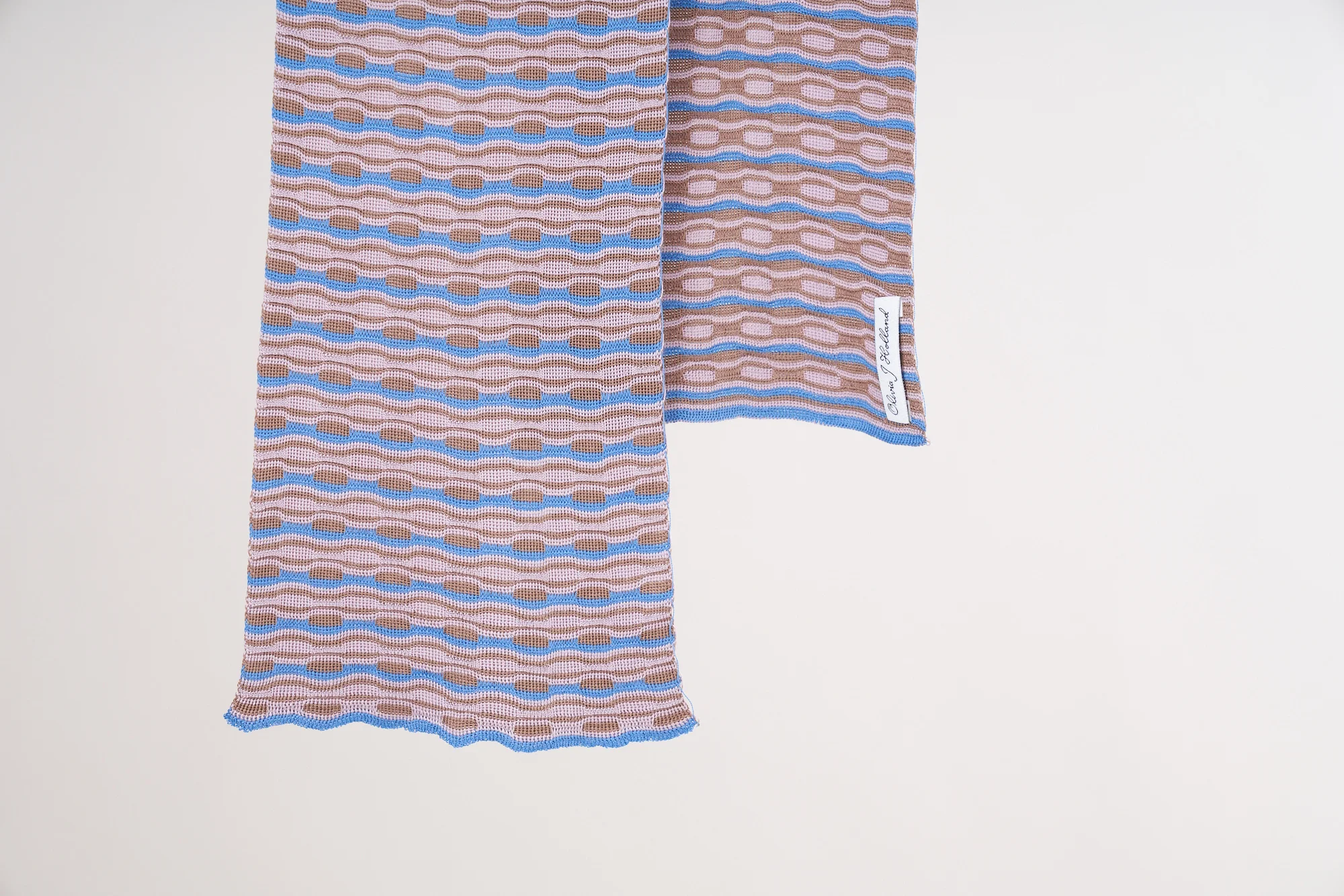 Purple and blue Silk Scarf ovals design