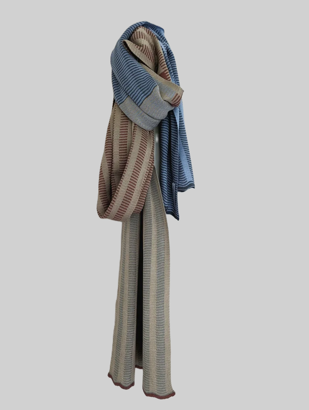 Broken dash wide silk scarf