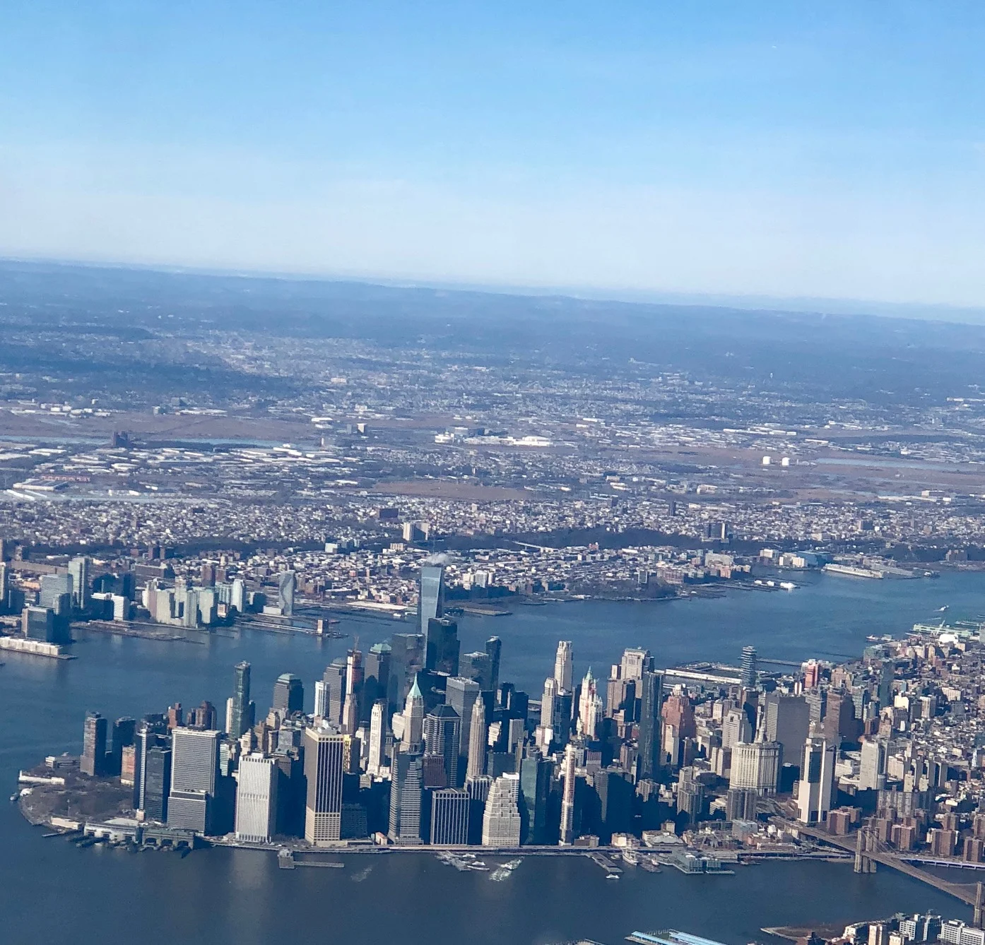 My view from the plane entering New York City.
