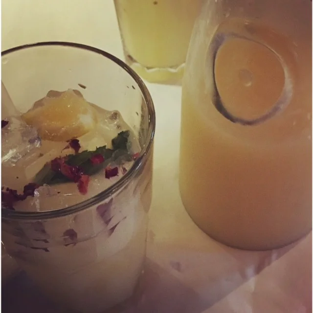 Minted rose petal lemonade at Bakara in Cambridge
