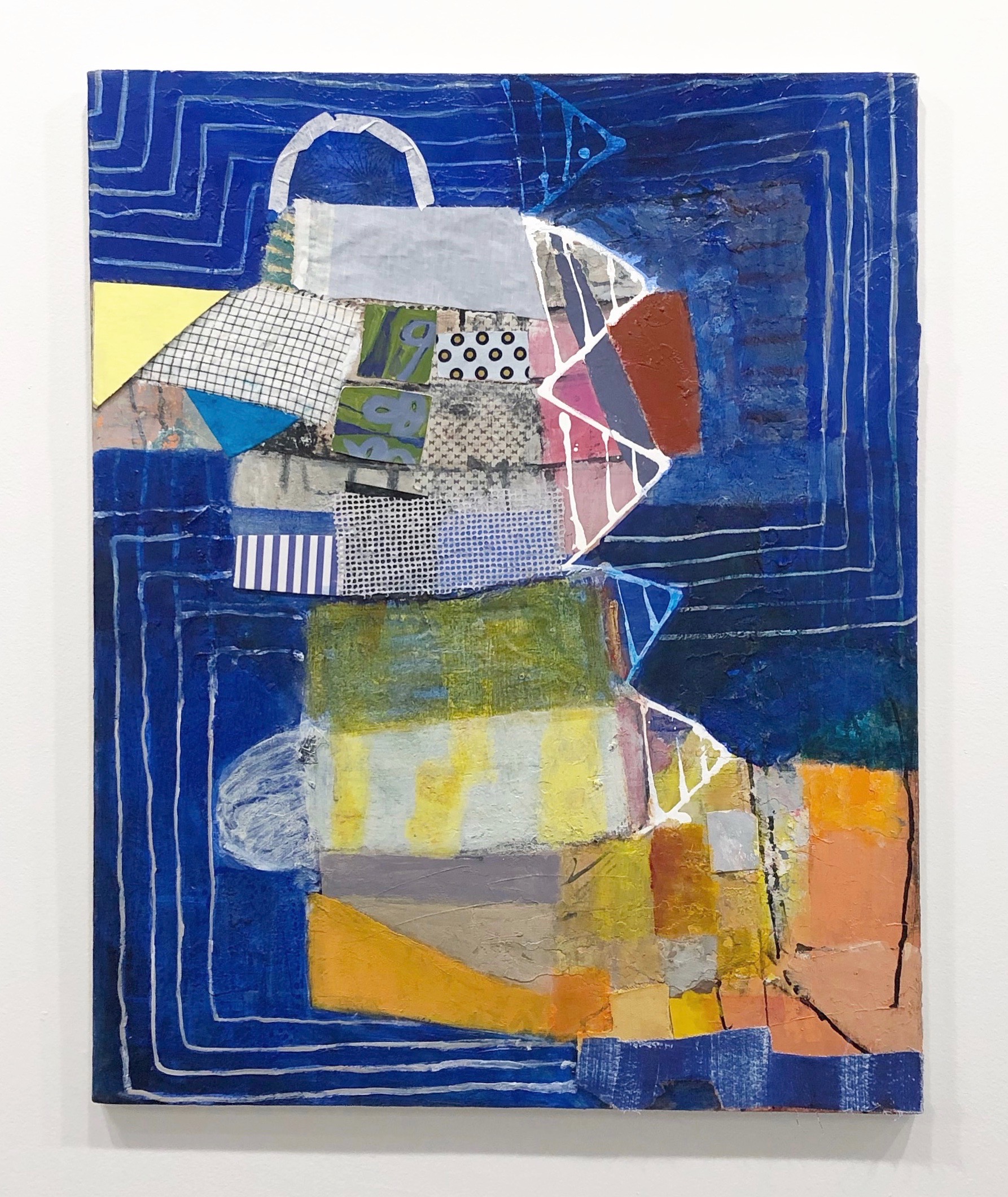 Collage on Canvas, 2018 Acrylic, paper and fabric on canvas 30x24 in