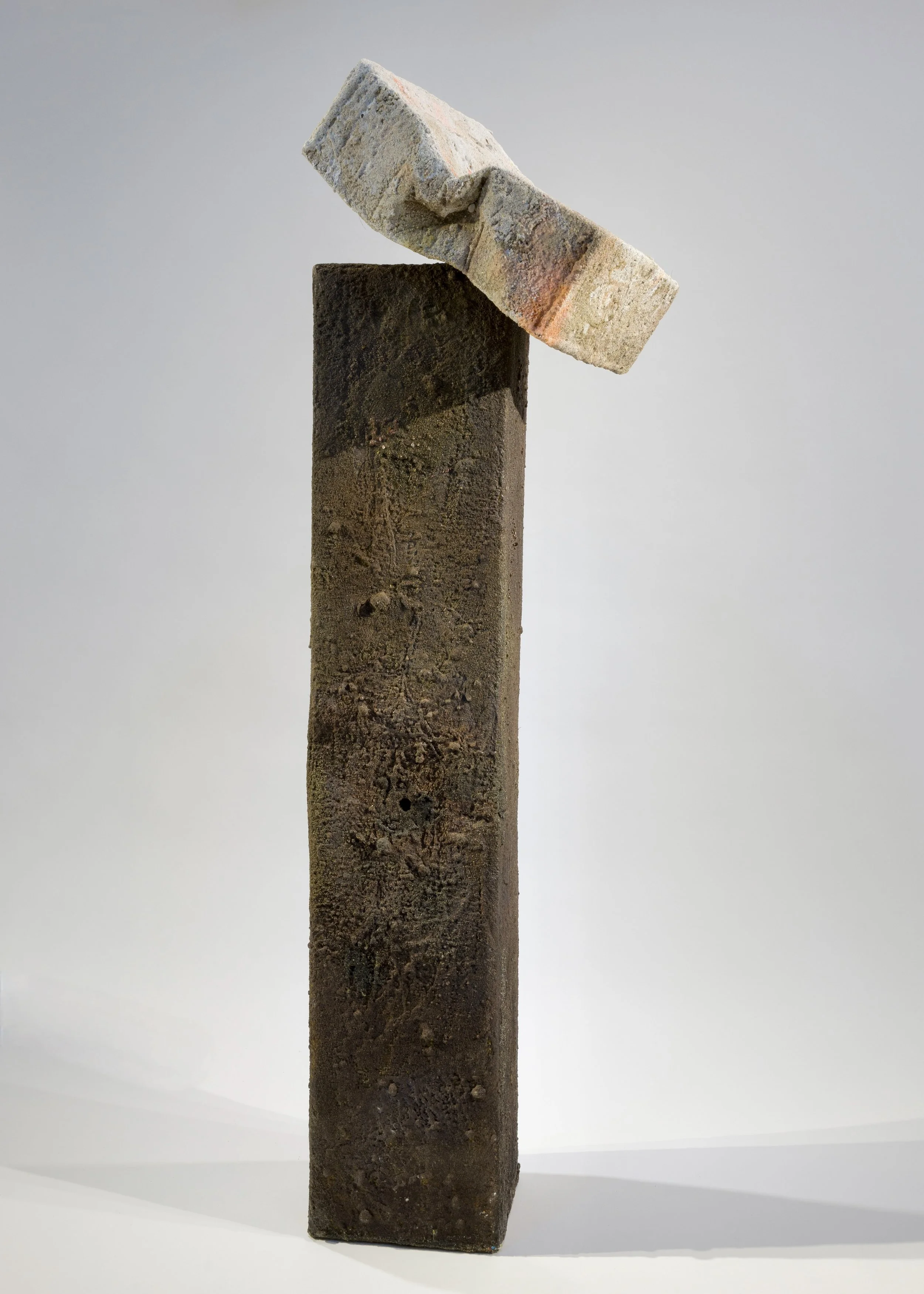 Mark Van Wagner_Cliff Hanger ll_2022_ natural and pigmented sand on recycled cardboard boxes_48x10x15 in 5200.jpg