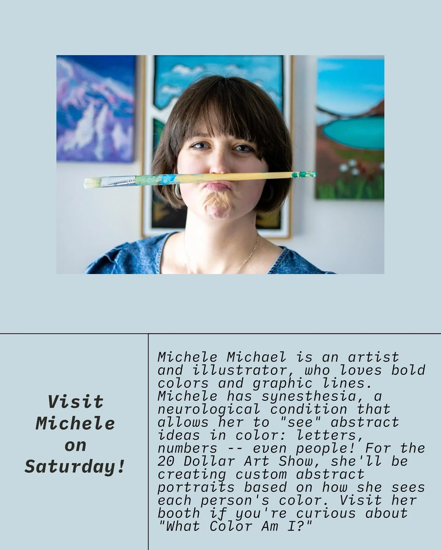 Meet the live artists that&rsquo;ll be joining us from 9am-noon on Saturday and/or Sunday! This lovely group of humans with be creating and demonstrating on the spot! All custom creations will still be priced at the incredible price of just $20. If y