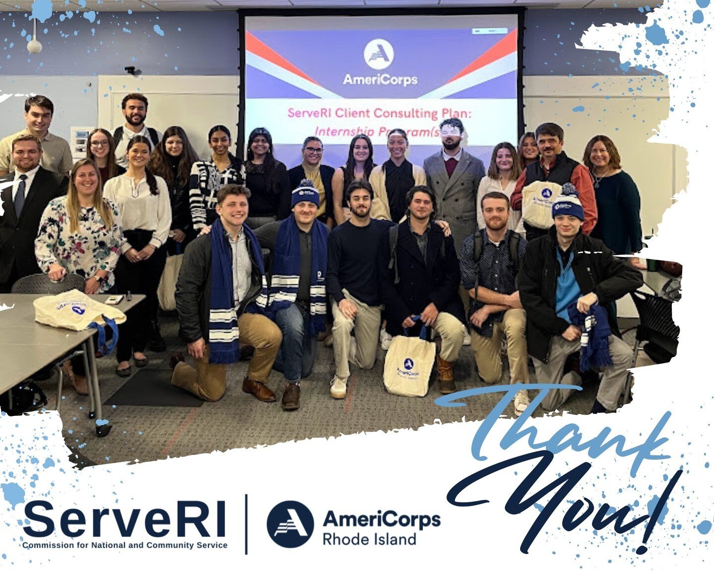 Students from @bryantuniversity have spent their semester helping @americorpsri by creating robust plans for better recruitment, awareness, and staff management. Their innovative ideas and theory research will help us to grow @americorps in #RhodeIsl