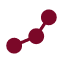 A simple icon of three connected circles forming a chain.