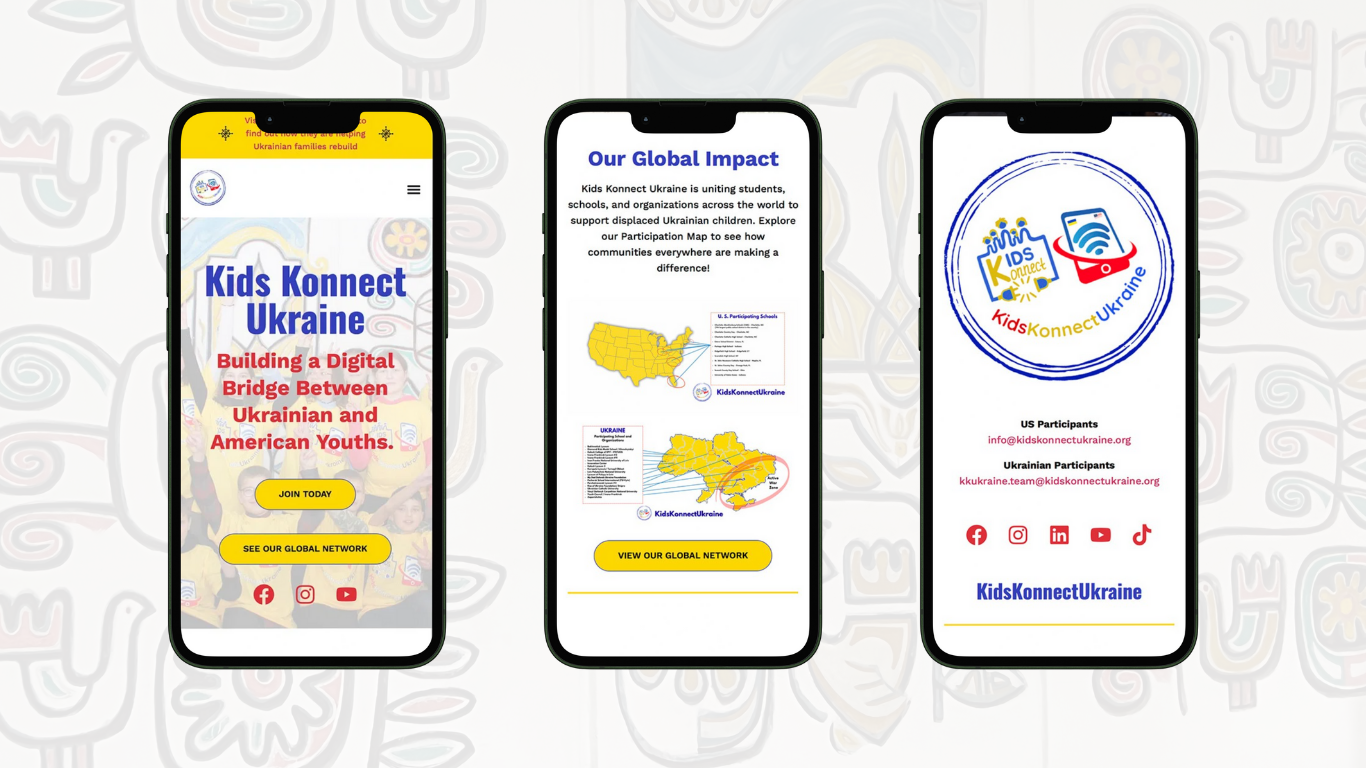 Kids Konnect Ukraine Mobile Mockup with the New Design