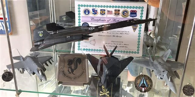 Dan, The piece is beautiful and the display stand is great! I absolutely love them, and thank you again for helping me. I thought I had missed out on my opportunity to own a piece of history, and you made sure that didn't happen. Here's a photo of it on display on my Skunk Works shelf in my display shelf. Thank you very much. Mike M I K E L Y N A U G H P H O T O G R A P H Y~ A K R O N , O H