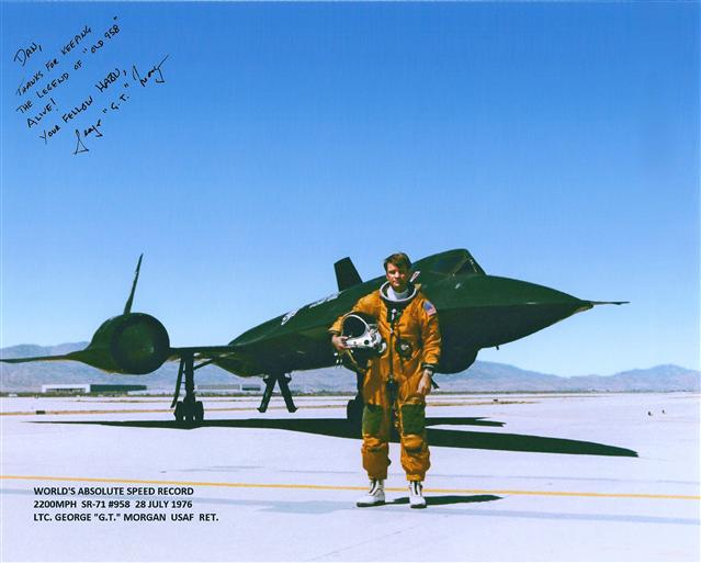 Col Morgan and Maj Gen Joersz still maintain the WORLD'S ABSOLUTE SPEED RECORD in SR-71A, #617958, set on 28 July 1976. A 37 year long record, and still counting.