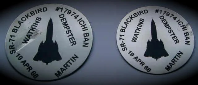 Challenge Coins commemorating the 1st operational mission of SR-71A, 617974.