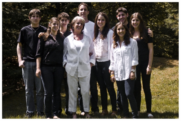 Roselle (center) with her 8 grandchildren - 2012 L - R: Jeremy, Alison, Isaac, Daniel, Elana, Eden, Adam, Loren