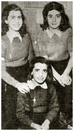 Ruth, Eva and Rosel - January 13, 1948 (photo from Toronto Star newspaper)