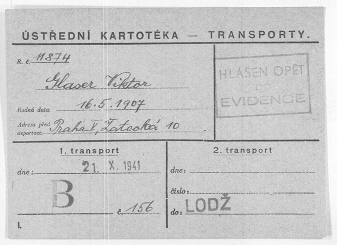 Documents acquired from The Holocaust Museum in Washington, DC  showing their various transports to Lodz Ghetto and to various Concentration Camps October 1941 - May 1945