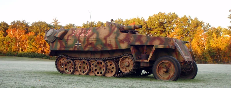 Sdkfz 251/9 D in the frosty morning at Stowe.