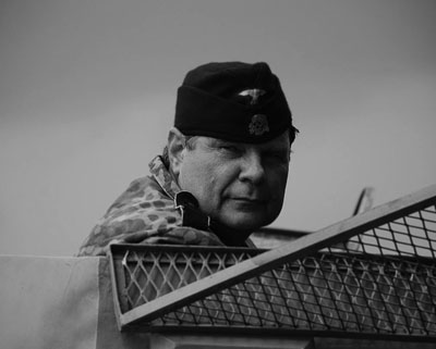 Hauptscharführer Michen commanding the Sd.Kfz. 222.