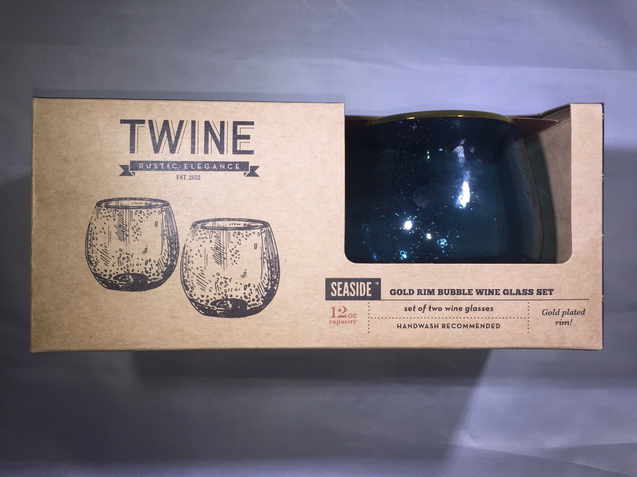 Twine Gold Rim Wine Glasses 12 oz