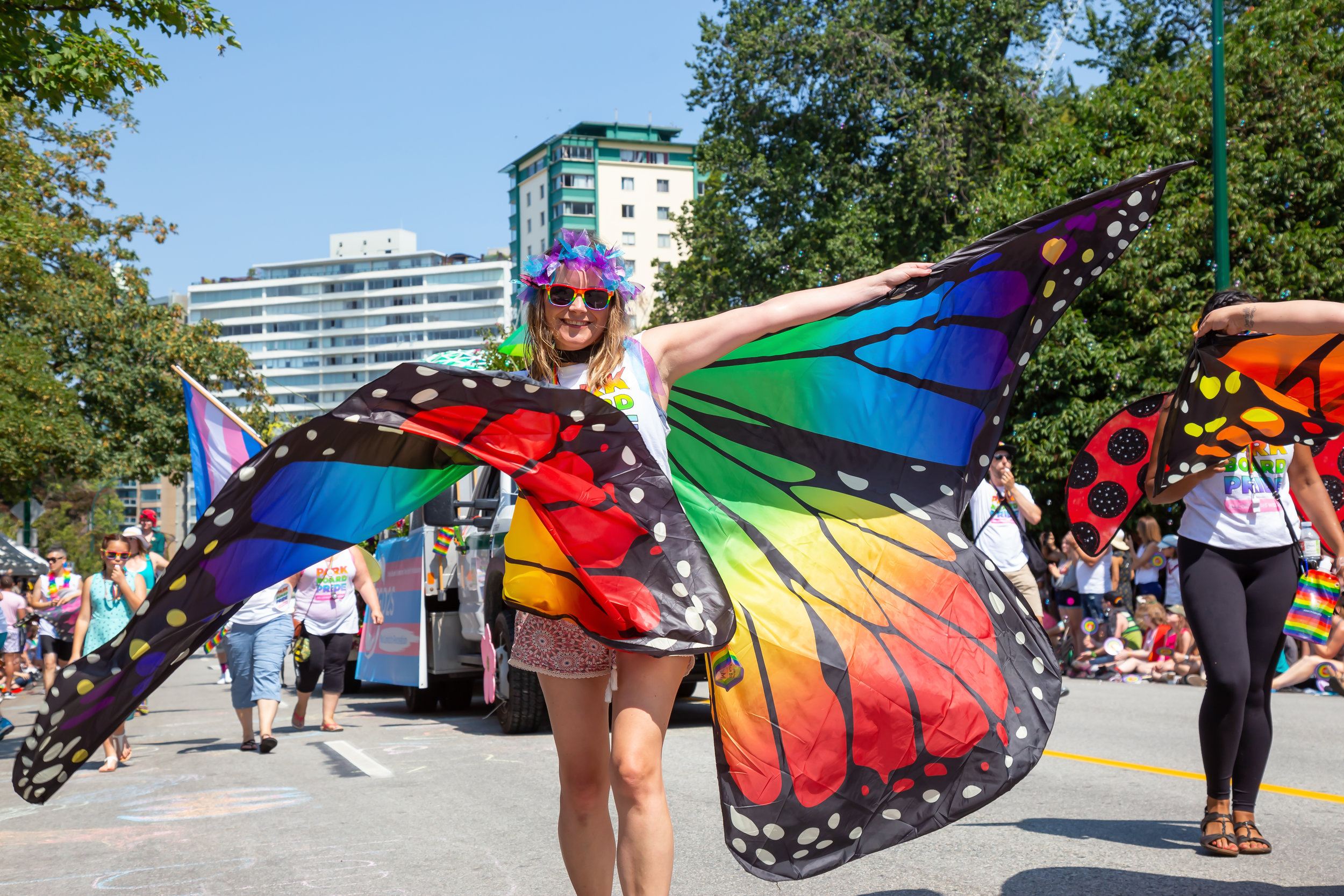Vancouver Canucks players wear rainbow skirts in LGBT pride parade -  Outsports