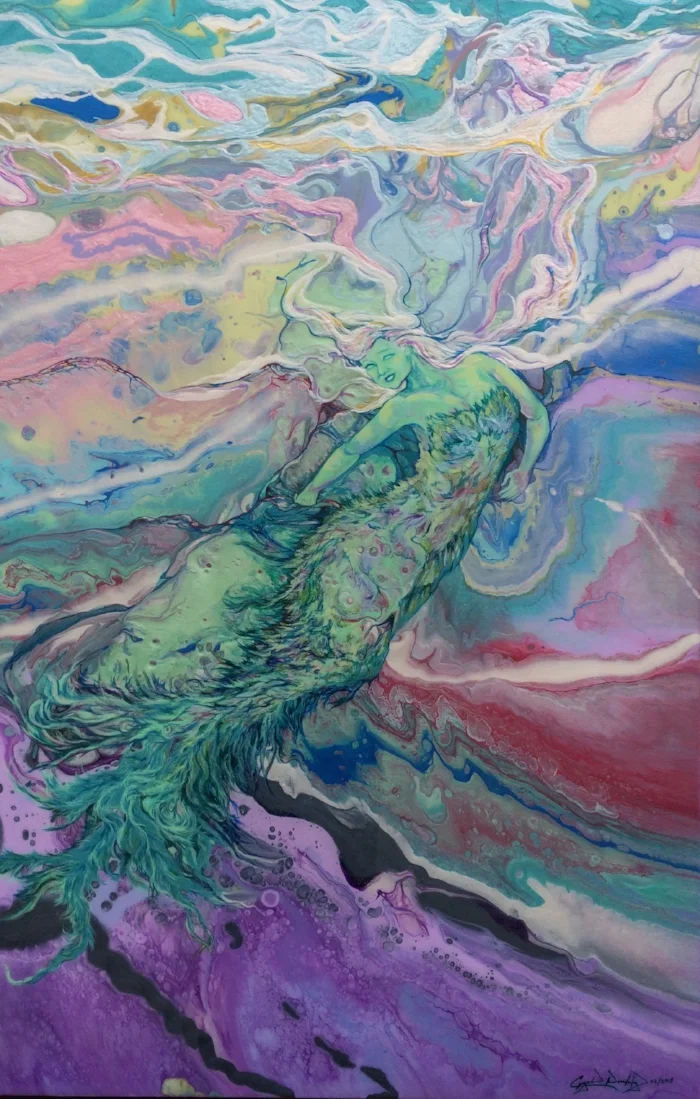 "Turquois Rush Purple Reef"-Crystal Dombrosky