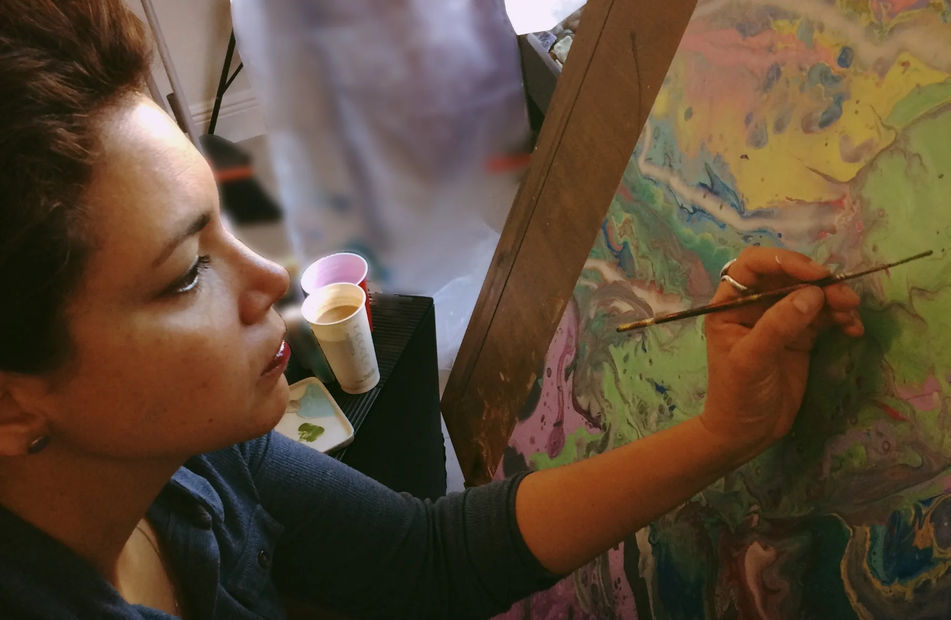 "Everyday we are influenced by our environment. How we act and react, our moods and how we process events. Art can be a great influence in our life. Impacting how we think, feel and react. My focus is to bring positivity and elements to elevate your surrounding through my art to promote a sense of well being".-Crystal