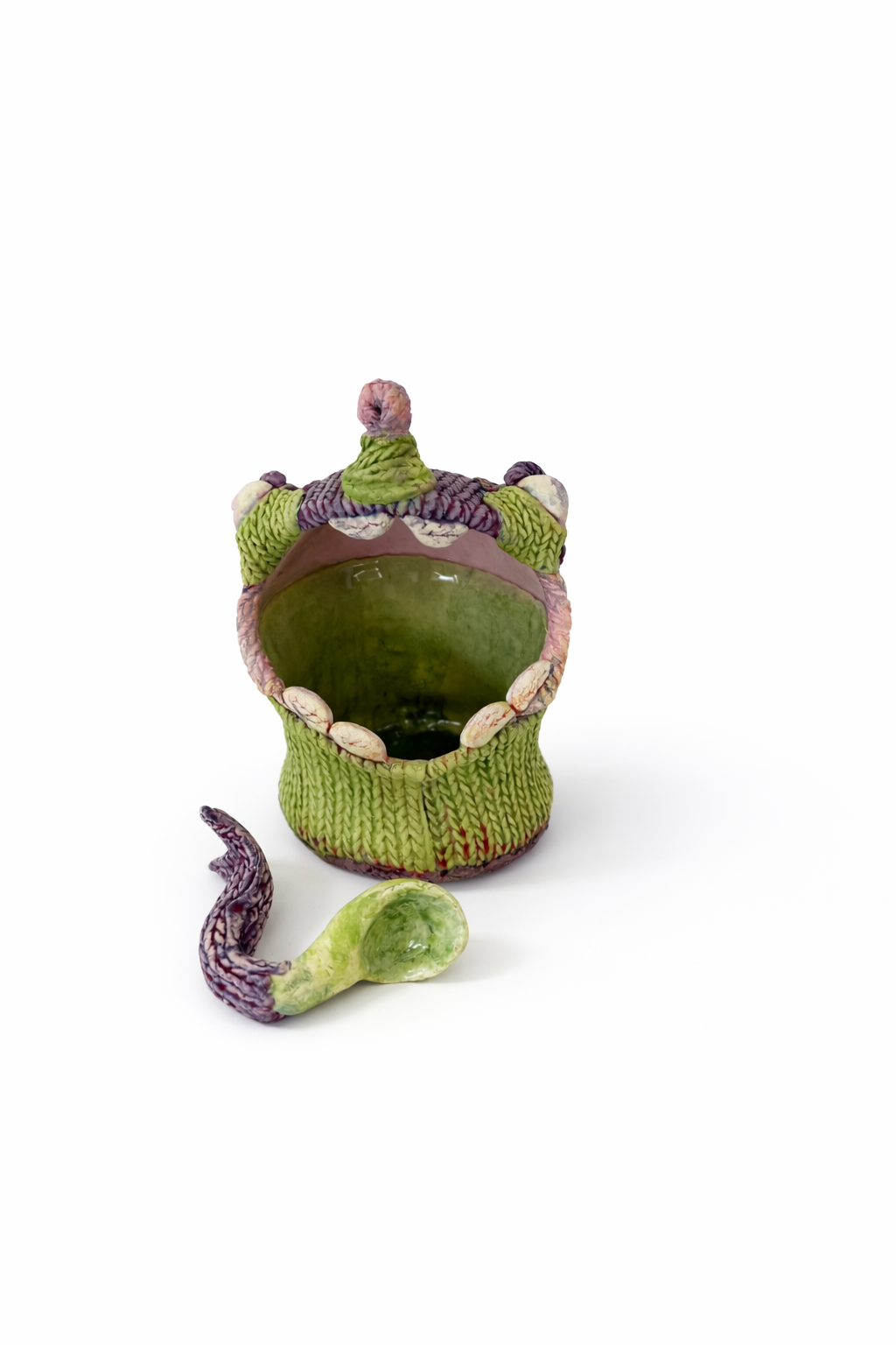 Purple and green Monster Salt Pig