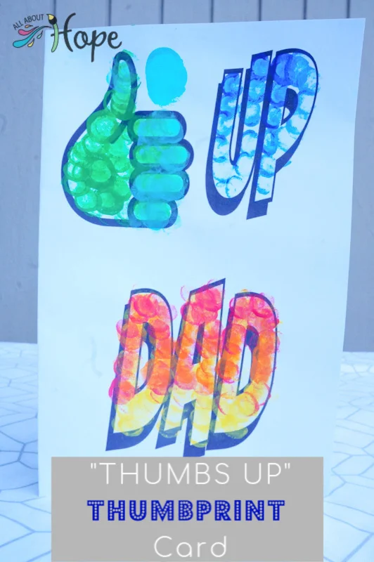 Father’s Day Card, Father’s Day Craft, Dad’s Day Card, Dad’s Day Craft, Father’s Day, Thumbprint Art, Thumbprint Craft, Thumbprint Card, Thumbs Up