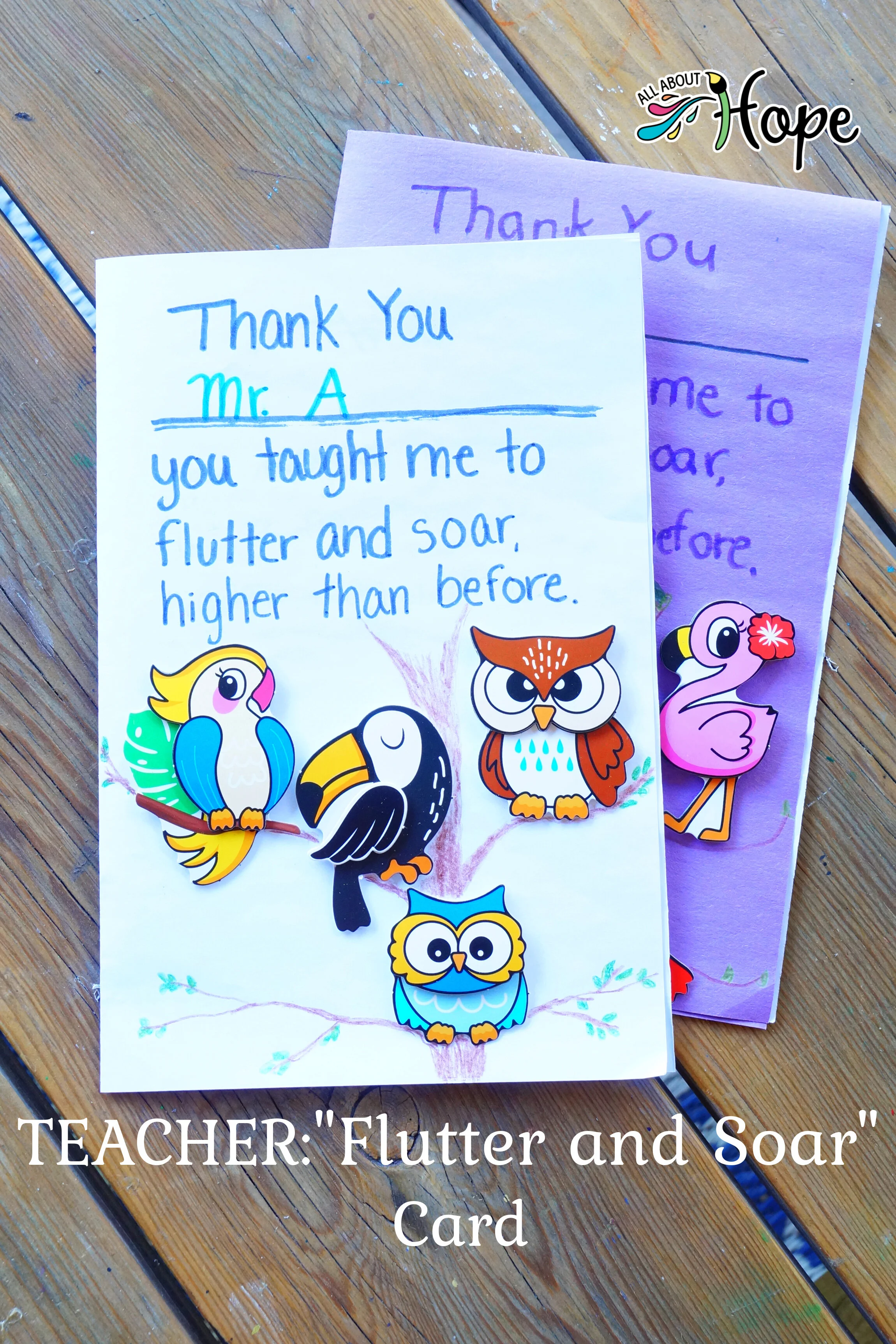 Teacher: “Flutter And Soar” Card