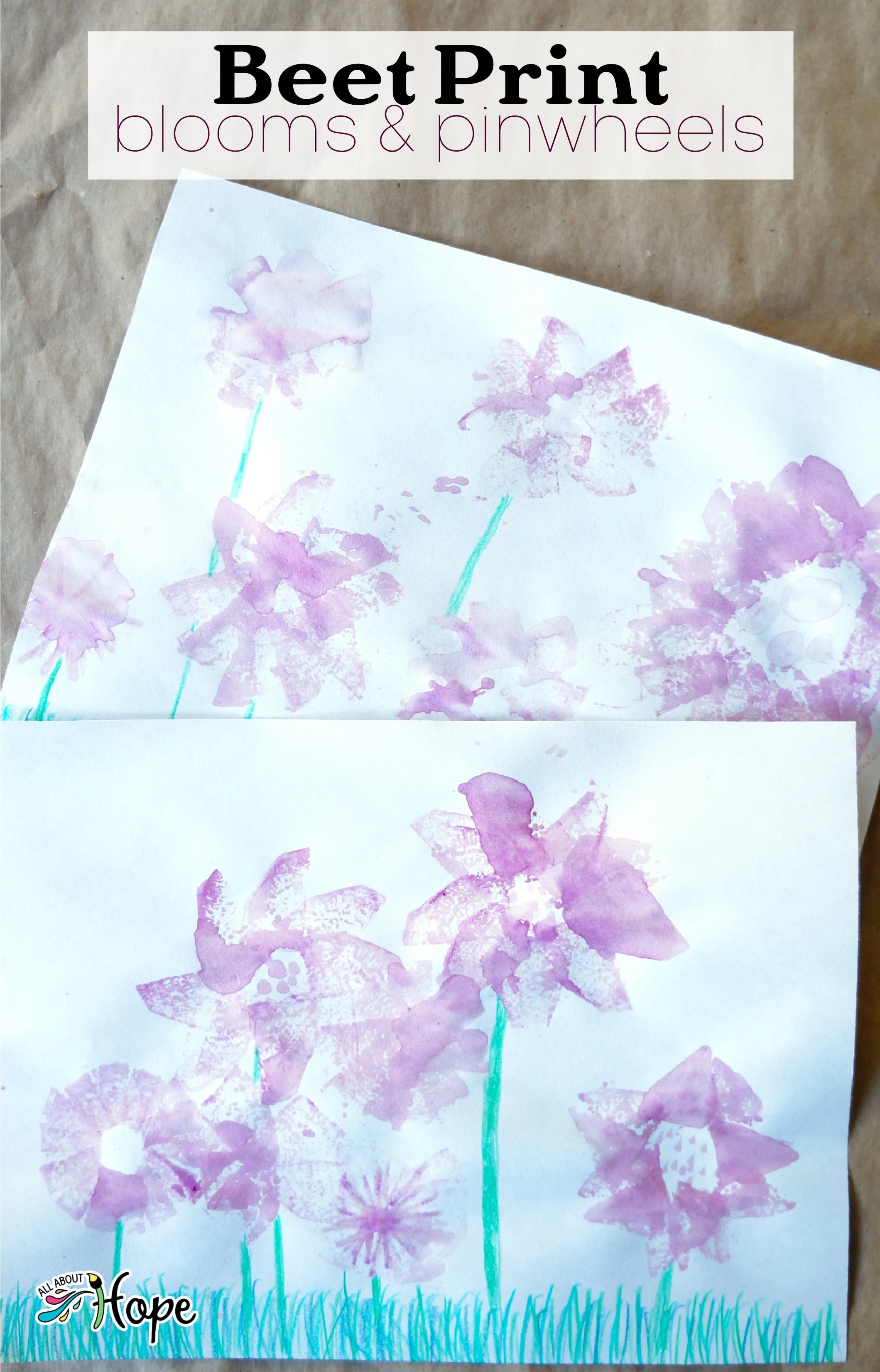 Beet Print blooms &amp; pinwheels