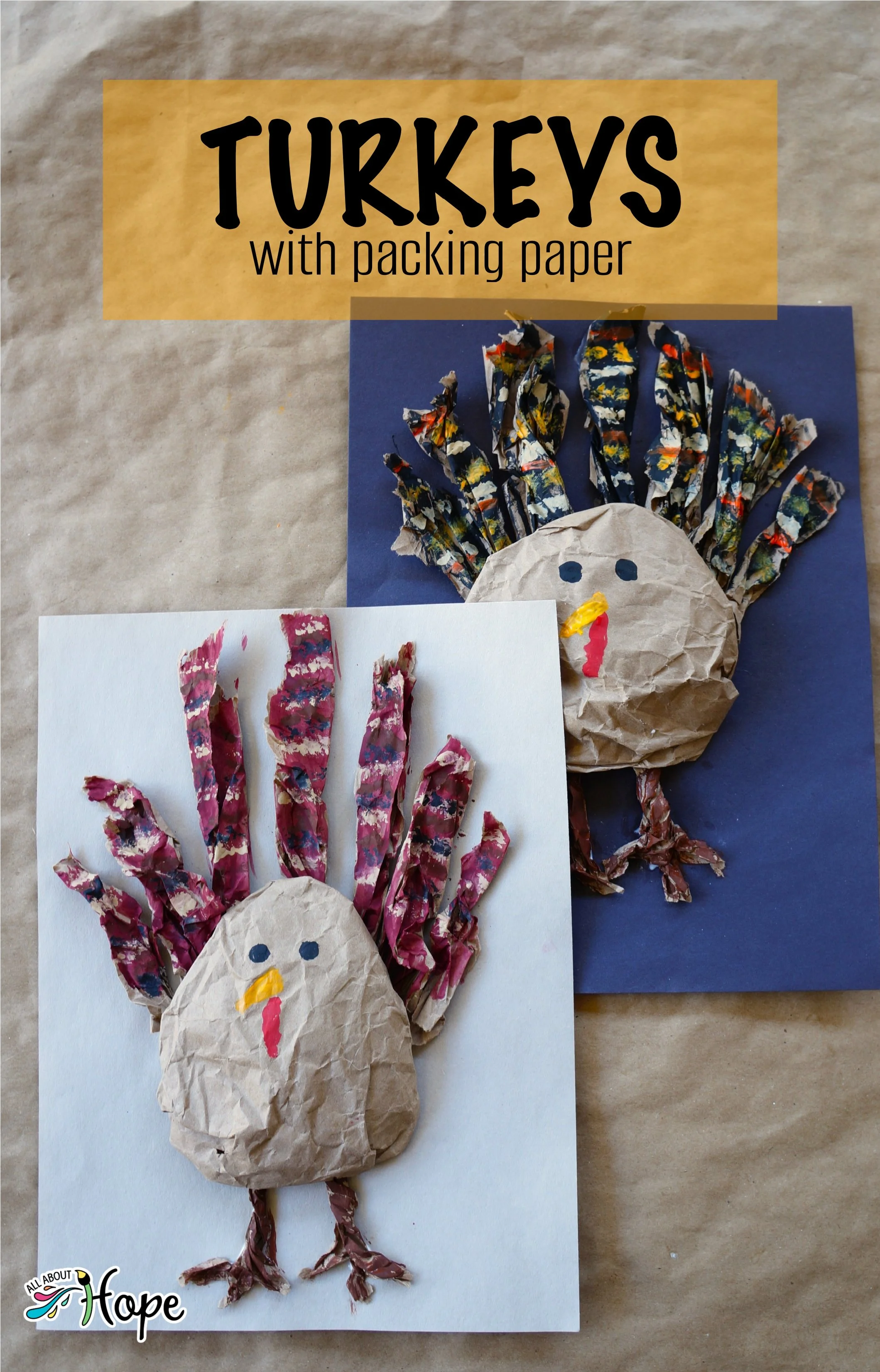 TURKEYS Made With Packing Paper