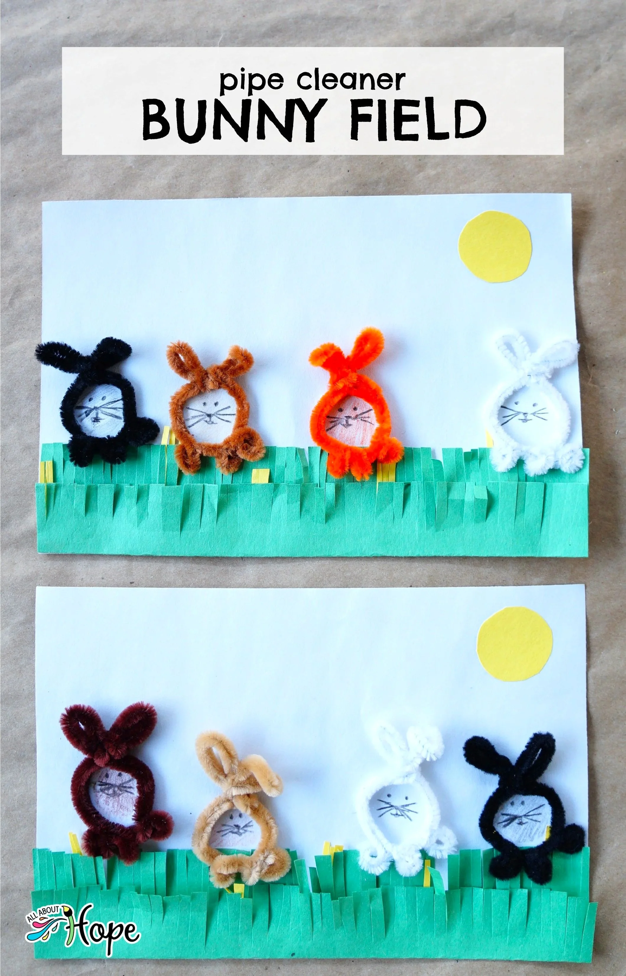 Pipe Cleaner Bunny Field — All About Hope