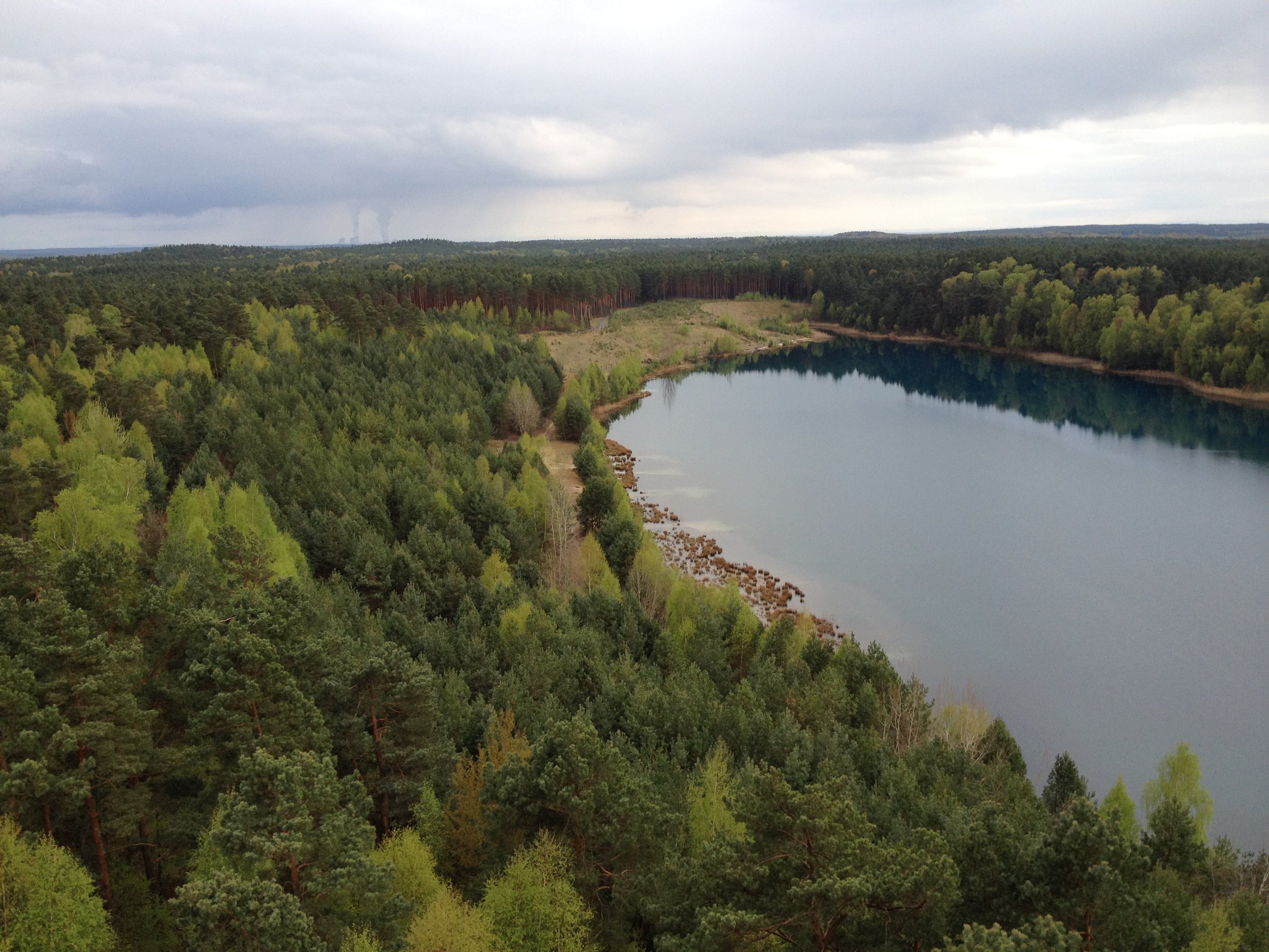 Geopark Muskau Lake Felix. The area used to be well known for coal mining, but that industry has faded. Miraculously, the government found a way to transform the pits into man-made lakes and the areas are becoming popular summer spots with tourists and locals.
