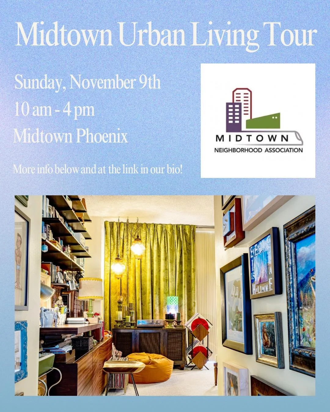 Explore the heart of Phoenix like never before! Join us for Midtown&rsquo;s Urban Living Tour and step inside 9 unique homes that showcase the best of city living. 🌵🏠☀️

Tickets are on sale now&mdash;don&rsquo;t miss your chance to see what makes M
