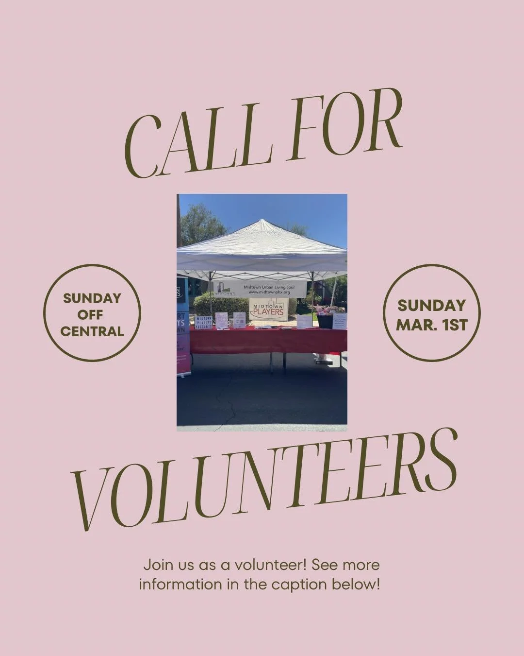 Midtown Neighbors! Your help is requested for the upcoming Sunday Off Central event on Sunday, March 1st, at Central and Vernon. The main event runs from 10 AM to 3 PM, and we would love your help with set-up and take-down!

We need volunteers during