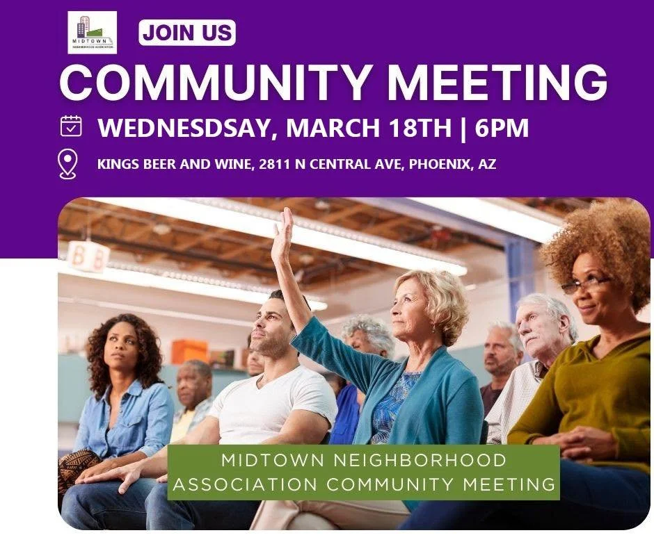 Join us for our Midtown Community Meeting tomorrow, March 18th at 6PM. See below for the agenda!

1️⃣ Call to Order and Welcome (6:00 pm)
2️⃣ Introduction of Board Members
3️⃣ Presentations
🏀 NCAA Women's Final Four Downtown Community Outreach &ndas