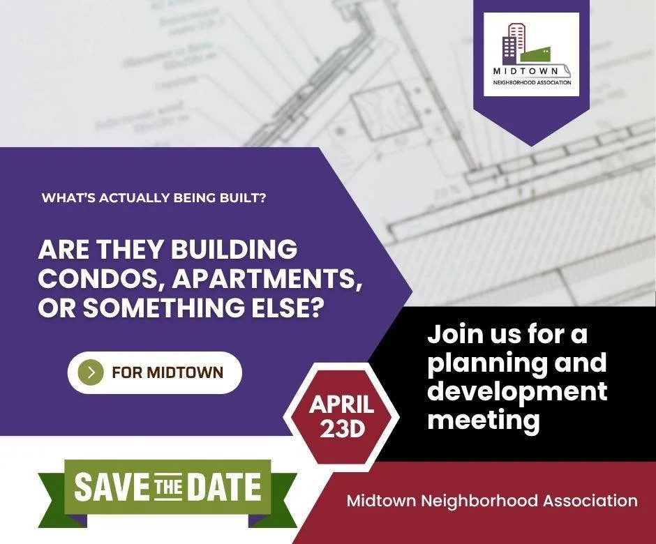 Tonight! Are they building condos, apartments, or something else?

Development decisions shape how our neighborhoods grow, but the details are not always easy to access.

Join us for a dedicated Planning and Development meeting where City planners wi
