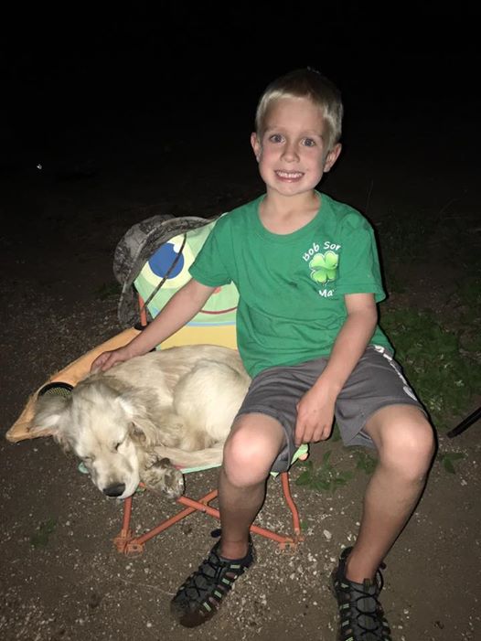 Tango and his boy camping!